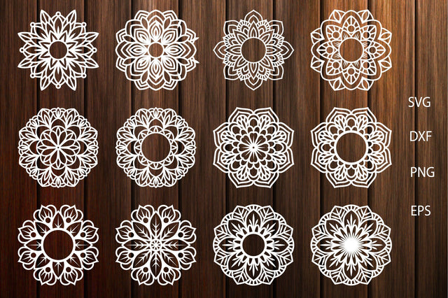 Mandala Vector Template Set for Cutting and Printing SVG Yuliya 