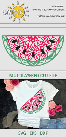 Mandala Watermelon SVG cut file for crafters SVG CutsunSVG 