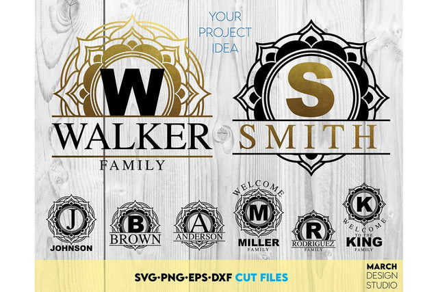 Mandala Wreath SVG, Floral Mandala SVG. Mandala Monogram SVG, Mandala Frame SVG, Circle Frame SVG March Design Studio 