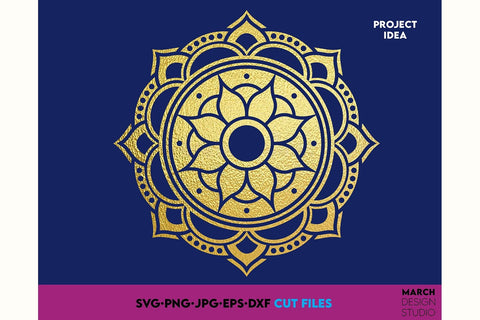 Mandala Wreath SVG, Yoga Frame SVG. Mandala SVG, Mandala Frame SVG, Circle Frame SVG March Design Studio 