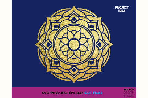 Mandala Wreath SVG, Yoga Frame SVG. Mandala SVG, Mandala Frame SVG, Circle Frame SVG March Design Studio 