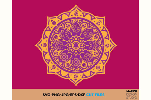 Mandala Wreath SVG, Yoga Frame SVG. Mandala SVG, Mandala Frame SVG, Circle Frame SVG March Design Studio 