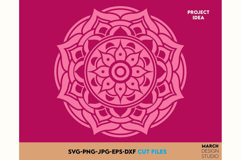Mandala Wreath SVG, Yoga Frame SVG. Mandala SVG, Mandala Frame SVG, Circle Frame SVG March Design Studio 