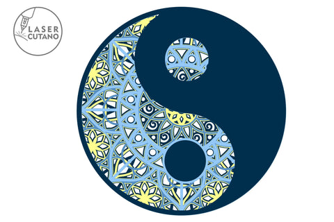 MANDALA YIN YANG Multilayer Laser Cut Files, Mandala, Round Sign SVG, 3D Designs SVG LaserCutano 