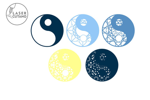 MANDALA YIN YANG Multilayer Laser Cut Files, Mandala, Round Sign SVG, 3D Designs SVG LaserCutano 