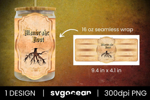 Mandrake Root Can Glass PNG Sublimation SvgOcean 