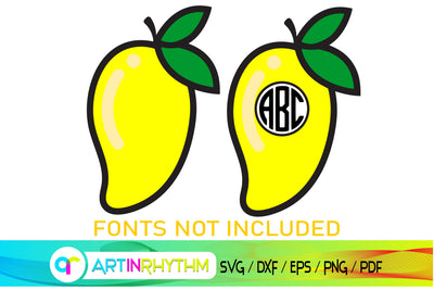 mango, fruit monogram svg SVG Artinrhythm shop 