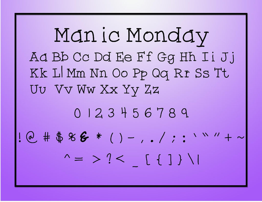Manic Monday - So Fontsy