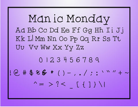 Manic Monday Font Design Shark 
