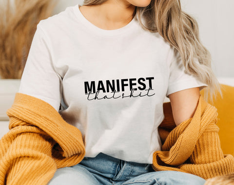 Manifest That Shit SVG Bundle, 4 Designs, Inspirational SVG, Motivational SVG, Positive Quote SVG, Self Love SVG SVG HappyDesignStudio 