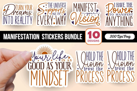 Manifestation Stickers Bundle Sublimation Regulrcrative 