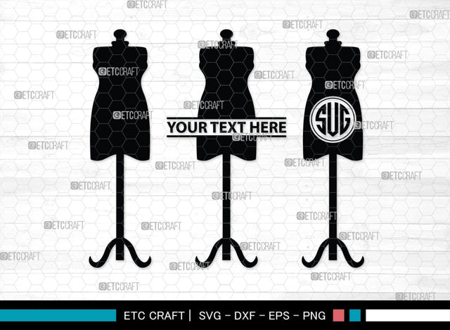 Mannequin Monogram, Mannequin Silhouette, Mannequin SVG, Seamstress Svg, Tailor Svg, Mannequin Stand Svg, SB00203 SVG ETC Craft 