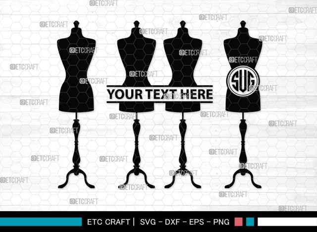 Mannequin Monogram, Mannequin Silhouette, Mannequin SVG, Seamstress Svg, Tailor Svg, Mannequin Stand Svg, SB00203 SVG ETC Craft 
