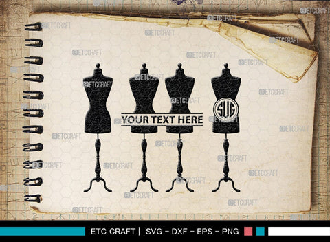 Mannequin Monogram, Mannequin Silhouette, Mannequin SVG, Seamstress Svg, Tailor Svg, Mannequin Stand Svg, SB00203 SVG ETC Craft 