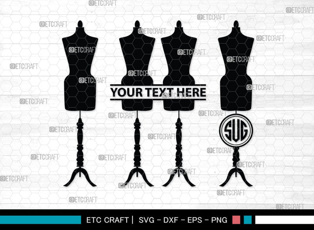 Mannequin Monogram, Mannequin Silhouette, Mannequin SVG, Seamstress Svg, Tailor Svg, Mannequin Stand Svg, SB00203 SVG ETC Craft 
