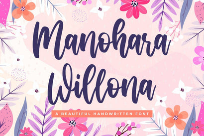 Manohara Willona - Modern Script Font Font Creakokun Studio 