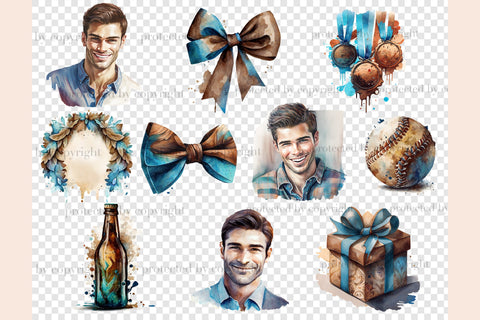 Mans Birthday Clipart | Birthday Sublimation PNG Bundle SVG GlamArtZhanna 