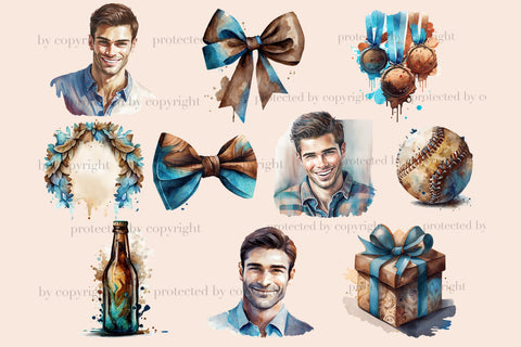Mans Birthday Clipart | Birthday Sublimation PNG Bundle SVG GlamArtZhanna 