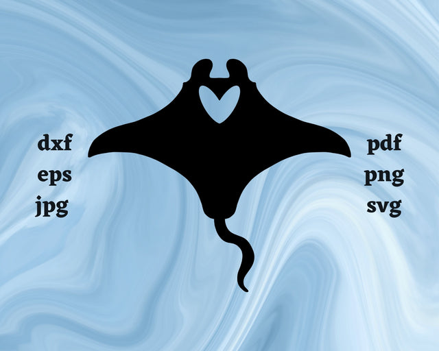 Manta Ray Heart SVG Cut File SVG Northern Light SVG 