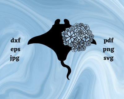 Manta Ray Mandala SVG Cut File SVG Northern Light SVG 
