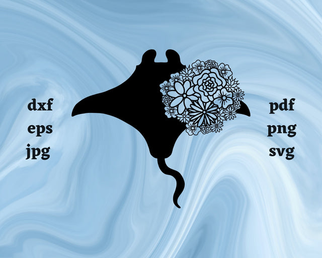 Manta Ray Mandala SVG Cut File SVG Northern Light SVG 