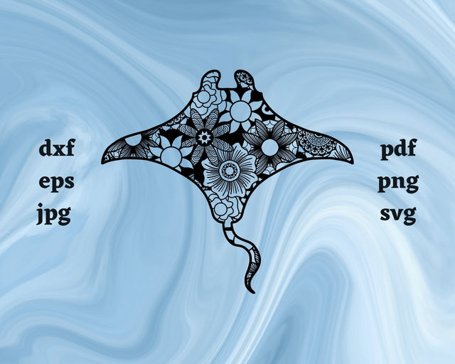 Manta Ray Mandala SVG Cut File SVG Northern Light SVG 