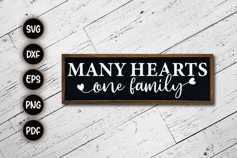 Many Hearts One Family Sign SVG SVG CraftLabSVG 