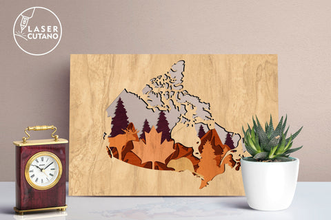 Map CANADA Multilayer Laser Cut File Wall Art Panel SVG LaserCutano 
