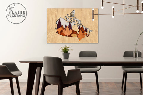 Map CANADA Multilayer Laser Cut File Wall Art Panel SVG LaserCutano 