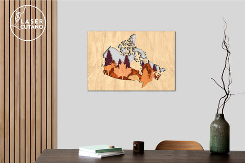 Map CANADA Multilayer Laser Cut File Wall Art Panel SVG LaserCutano 