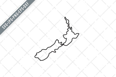 Map of New Zealand Showing North Island and South Island Continuous Line Drawing SVG Patrimonio Designs Limited 