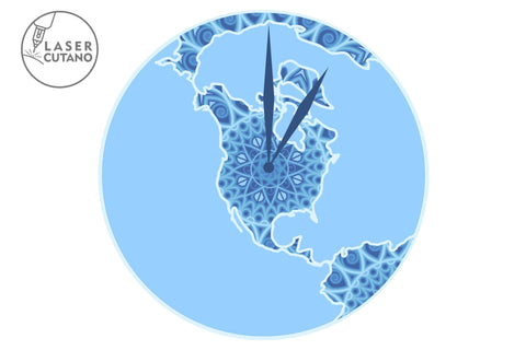 MAP USA WATCH Multilayer Laser Cut Files, Mandala, Round Sign SVG, 3D Designs, Paper Craft SVG LaserCutano 