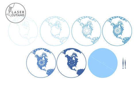 MAP USA WATCH Multilayer Laser Cut Files, Mandala, Round Sign SVG, 3D Designs, Paper Craft SVG LaserCutano 