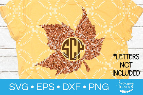 Maple Leaf Circle Monogram SVG SVG SavanasDesign 