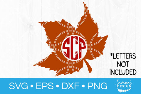 Maple Leaf Circle Monogram SVG SVG SavanasDesign 