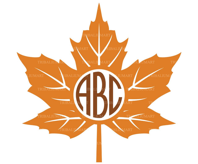 Maple leaf monogram SVG TribaliumArtSF 