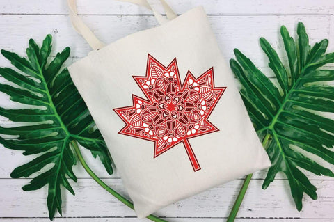 Maple Leaf SVG 3d Layered, Canada Day SVG, Mandala Cut File. 3D Paper Elinorka 