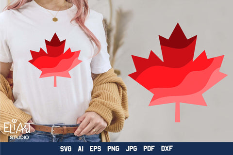 Maple Leaf SVG, Canada Day PNG Sublimation Design, Patriotic Vinyl Cut File. SVG Elinorka 