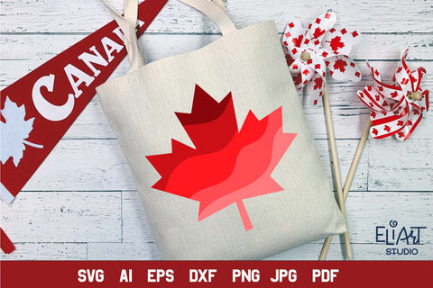 Maple Leaf SVG, Canada Day PNG Sublimation Design, Patriotic Vinyl Cut File. SVG Elinorka 