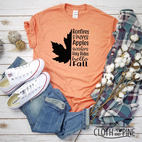 Maple Leaf with Fall Favorites SVG Cloth and Pine Designs 