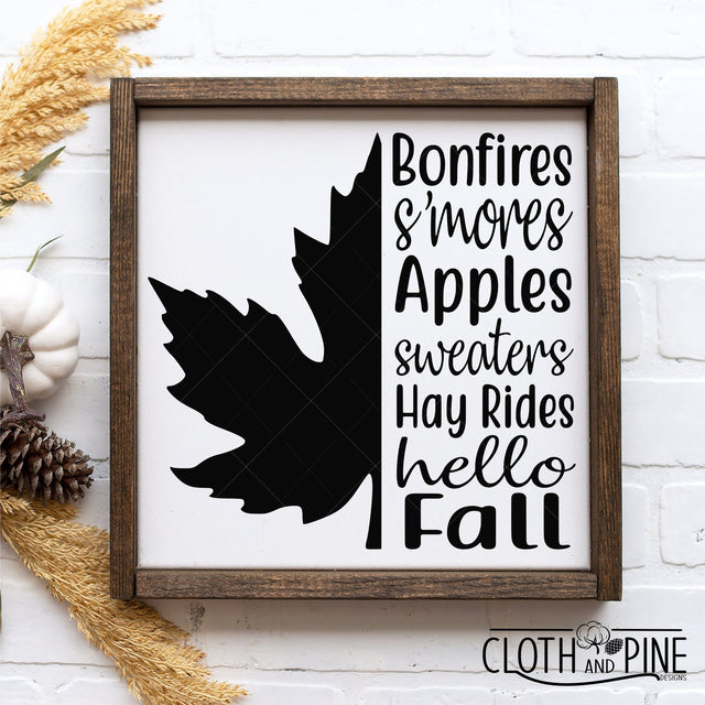 Maple Leaf with Fall Favorites SVG Cloth and Pine Designs 