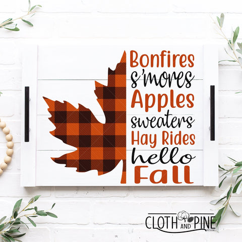 Maple Leaf with Fall Favorites SVG Cloth and Pine Designs 
