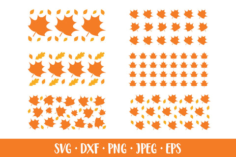 Maple Leaves Can Glass Wrap SVG. Fall Glass Can Bundle SVG LaBelezoka 