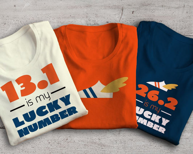 Marathon Runner Lucky Number and Shoe SVG Designed by Geeks 