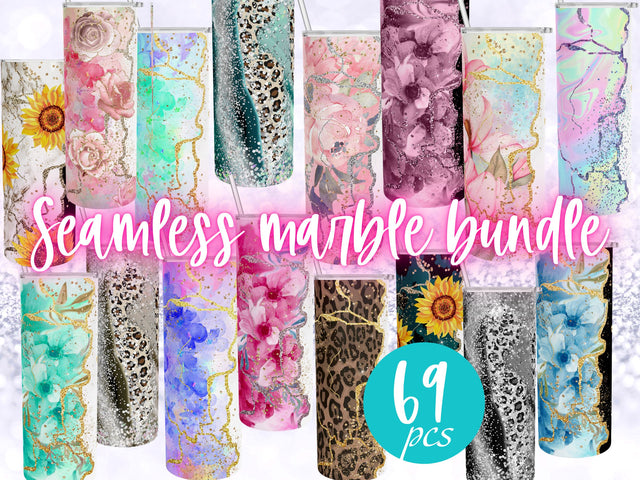 Marble Design bundle tumbler 20 oz skinny Sublimation wrap SVG BambinaCreations 