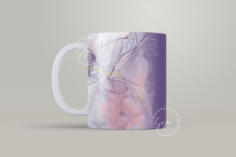 Marble Floral Gold Abstract Sublimation Mug Wrap, Add Your Own Name, Marble Mug Wrap Pattern, 11 & 15 Oz Mug Cricut Press Sublimation Wrap Sublimation Syre Digital Creations 