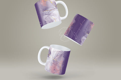 Marble Floral Gold Abstract Sublimation Mug Wrap, Add Your Own Name, Marble Mug Wrap Pattern, 11 & 15 Oz Mug Cricut Press Sublimation Wrap Sublimation Syre Digital Creations 