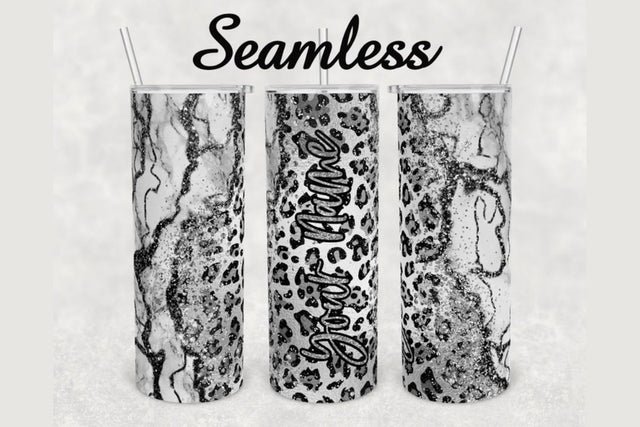 Marble Glitter Cheetah Print Tumbler sublimation design 20 oz skinny tumbler wrap Sublimation BambinaCreations 