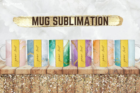 Marble Glitter Mug Sublimation | PNG Bundle | Mug Wrap Sublimation SvgOcean 
