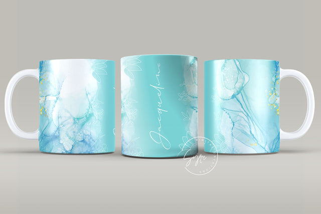 Marble Gold Glitter Abstract Sublimation Mug Wrap, Add Your Own Name, Marble Mug Wrap Pattern, 11 & 15 Oz Mug Cricut Press Sublimation Wrap Sublimation Syre Digital Creations 